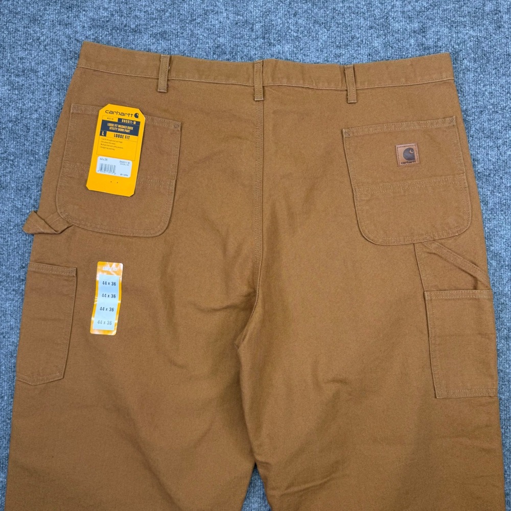 NWT Carhartt B11 BRN Canvas Relaxed Fit Utility Work Pants Men's 44x36 Brown - Picture 9 of 11